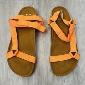 Women’s Shoes Orange Strappy Sandals Size 7.5